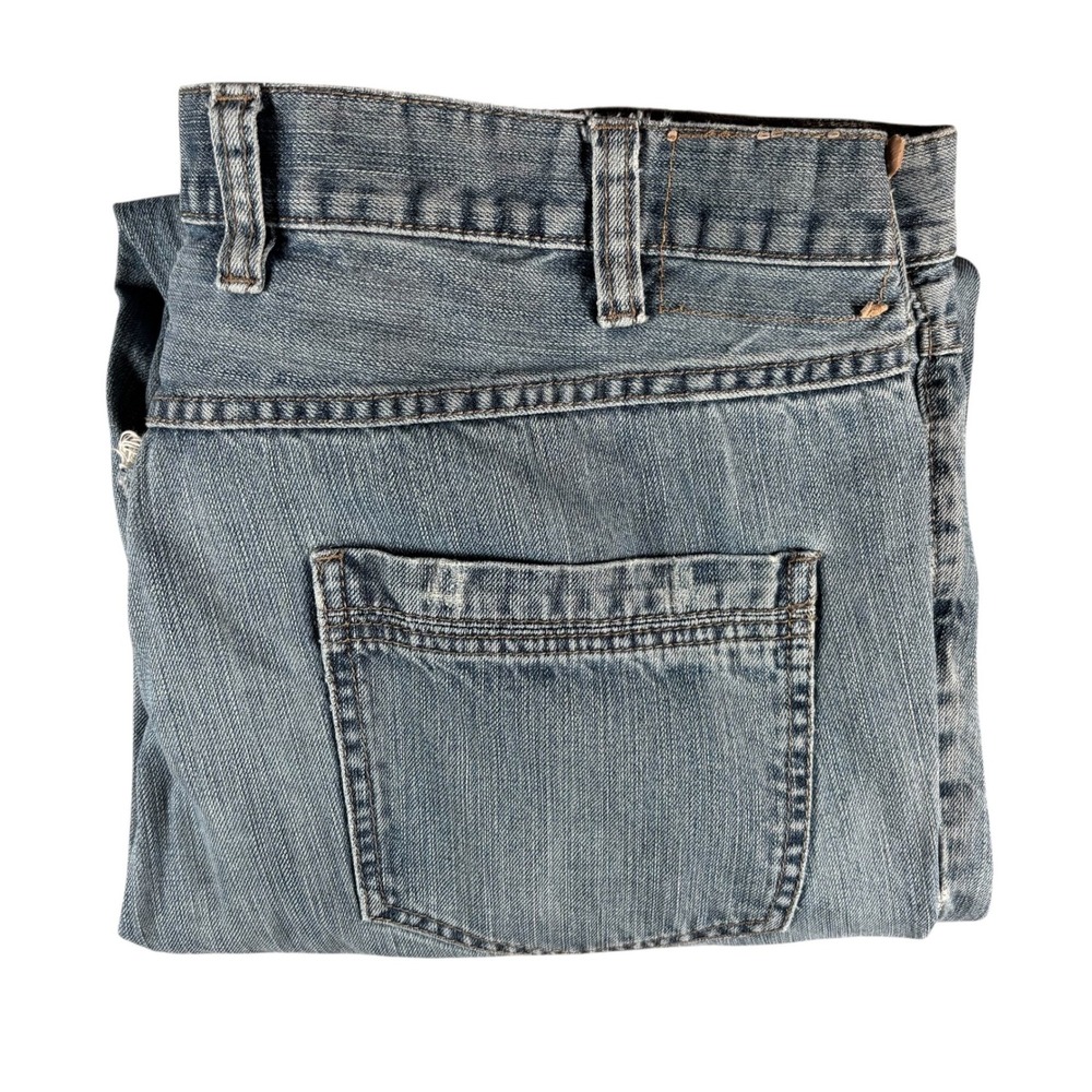True Nation Y2K Jeans Mens 42x34 Blue Relaxed Fit Distressed Light Wash Denim‎